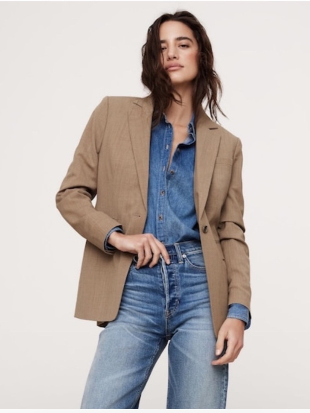 Banana Republic Women’s Light Brown Single-Breasted Blazer
